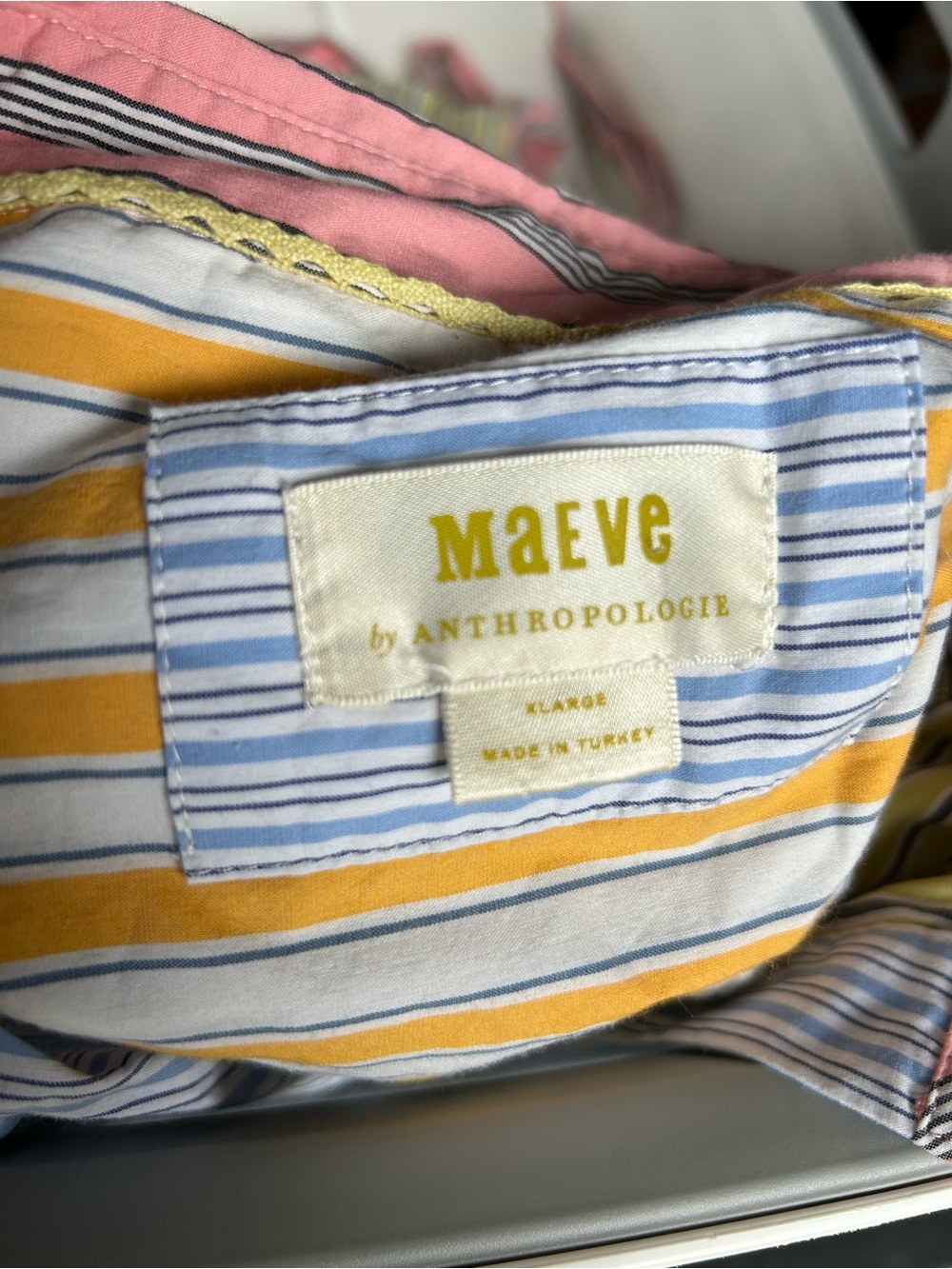 Maeve Anthropologie Toni Striped Tunic Shirt Dress Belted Pastel - Extra Large - Picture 2 of 8